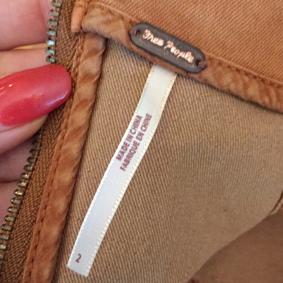 Free People stretchy denim skirt VGUC Caramel/tan - Picture 3 of 7